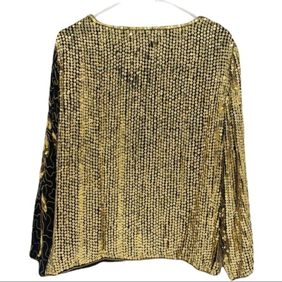 Jean for Joseph Le Bon Vintage 💯% Silk Gold Top LARGE - Picture 3 of 14